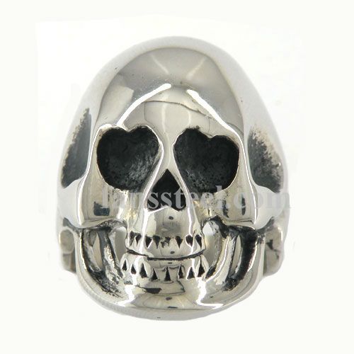 FSR09W02 teeh open smiling skull ring - Click Image to Close